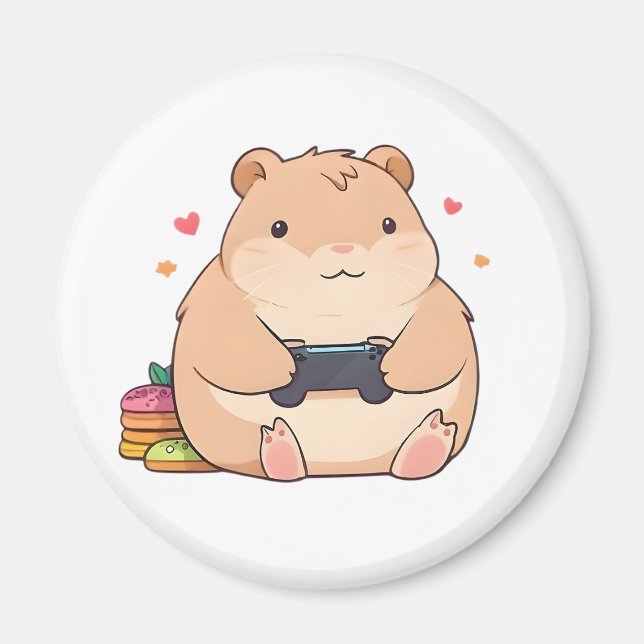 Íman Design Kawaii Capivara Gamer Fofa (Frente)