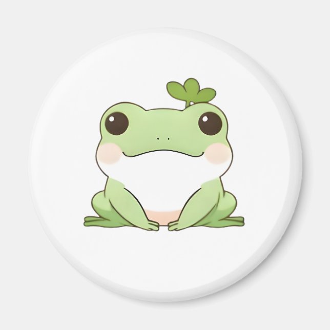 Íman Design Kawaii de Sapo Chibi Simples e Fofo (Frente)