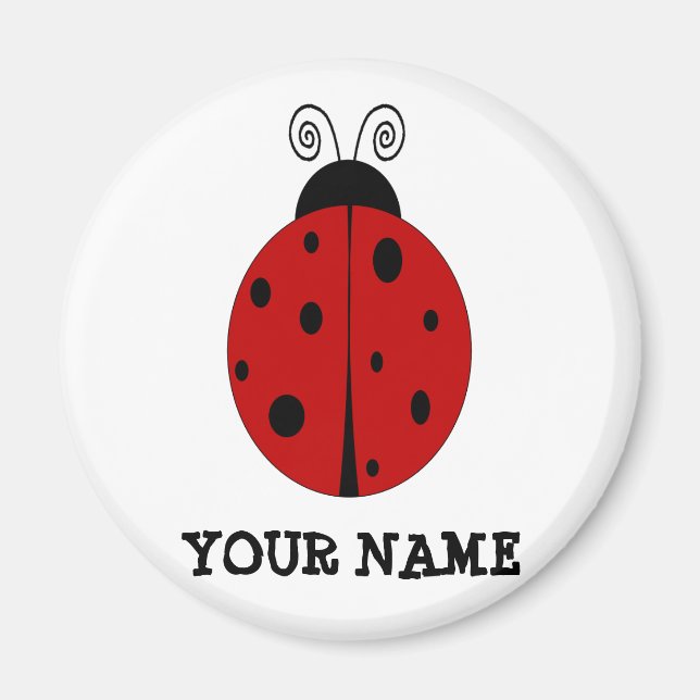 Íman DESIGN LADYBUG personalizado com QUALQUER NOME (Frente)