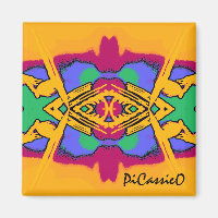 Design Magnet Colorida Geo Diamond
