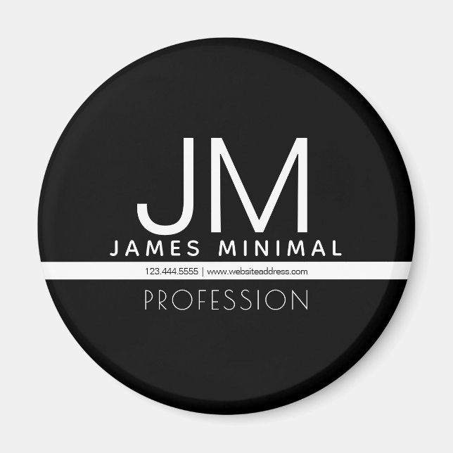 Íman Design Minimalista Profissional Moderno | Preto e  (Frente)
