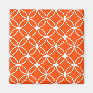 Íman Design Moderno Círculos Sobrepostos em Laranja