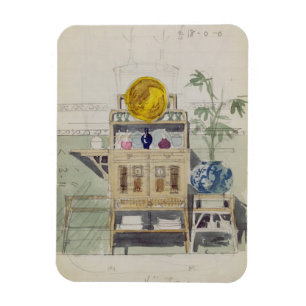 Íman Design para um aparador, c.1860s-70s (w/c & lápis