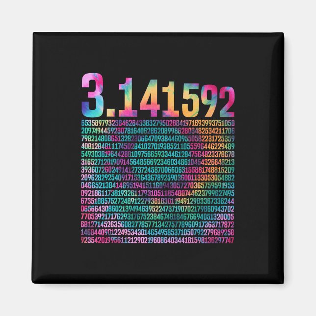 Íman Design Pi Para O Professor Tie Dye 3.14 Dígitos Pi (Frente)