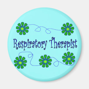 Íman Design retro das flores do terapeuta respiratório