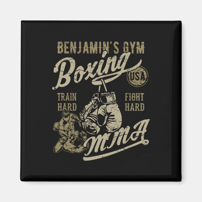 Íman Design Retro de Benjamin para Academia de Boxe Mma (Frente)