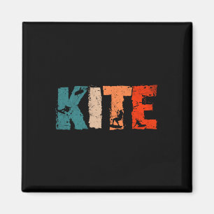 Íman Design Retro de Kite Surf com Silhueta de Kite Kit