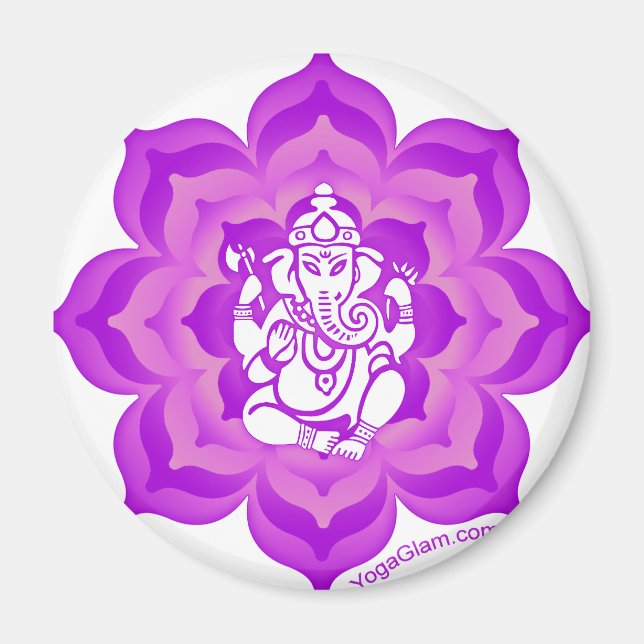 Íman Design roxo de Ganesh (Frente)