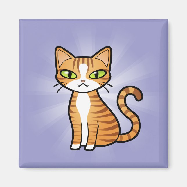 Íman Design Seu Próprio Gato De Cartoon (Frente)