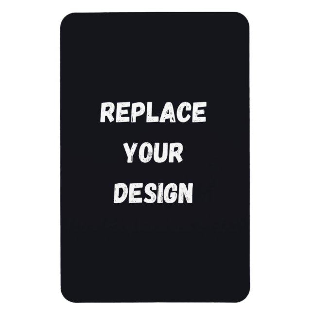 Íman Design simples preto personalizado Adicionar foto  (Vertical)