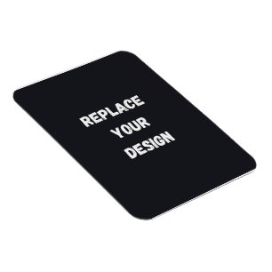 Íman Design simples preto personalizado Adicionar foto