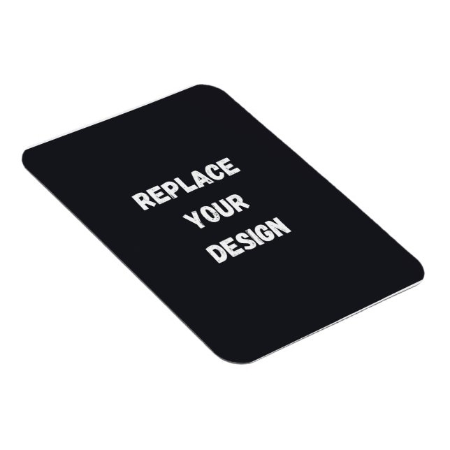 Íman Design simples preto personalizado Adicionar foto  (Lado Direito)