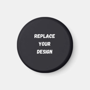 Íman Design simples preto personalizado Adicionar Foto