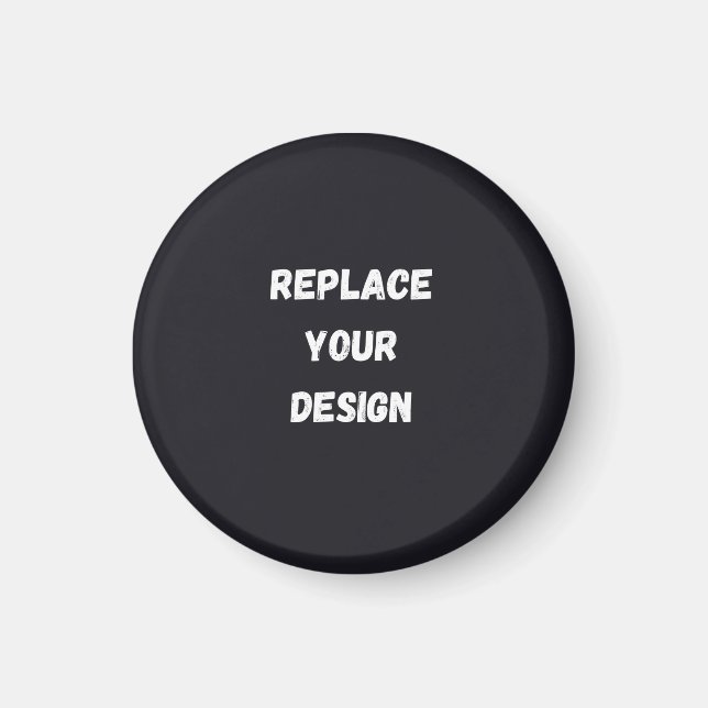 Íman Design simples preto personalizado Adicionar Foto  (Frente)