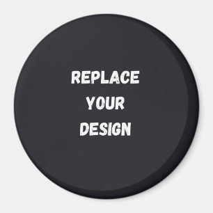 Íman Design simples preto personalizado Adicionar Foto