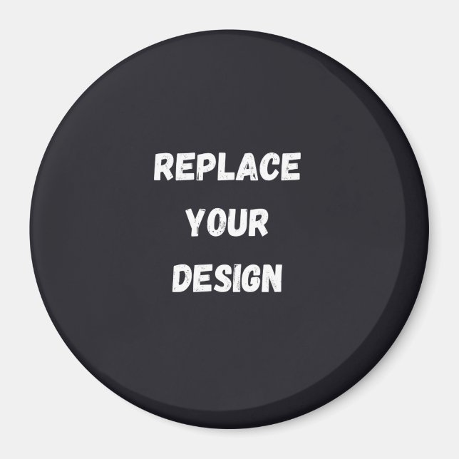 Íman Design simples preto personalizado Adicionar Foto  (Frente)
