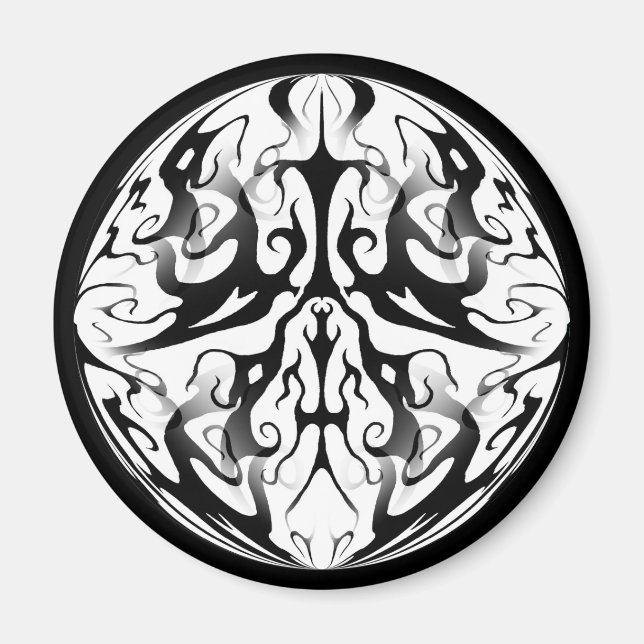 Íman Design Tribal Face em Fogo e Chamas (Frente)