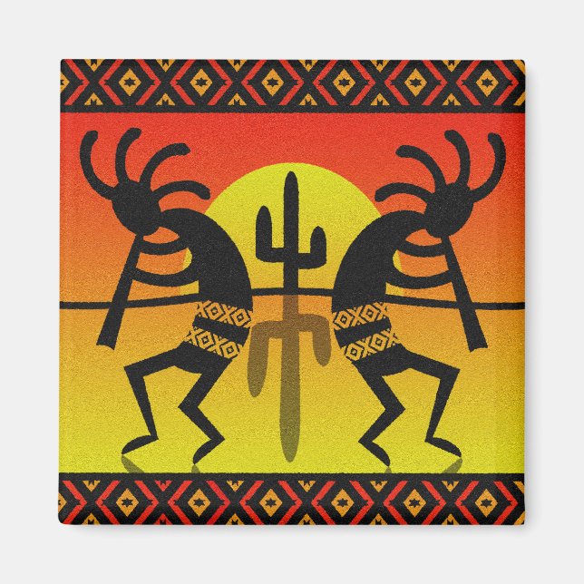 Íman Design Tribal Kokopelli Cactus (Frente)