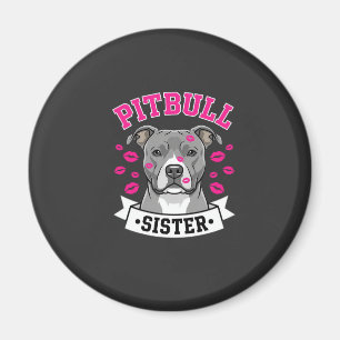 Íman Design Vetorial de Amante de Cachorro Irmã Pitbull