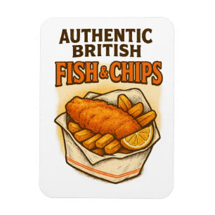 Íman Design Vintage "Authentic British Fish & Chips"