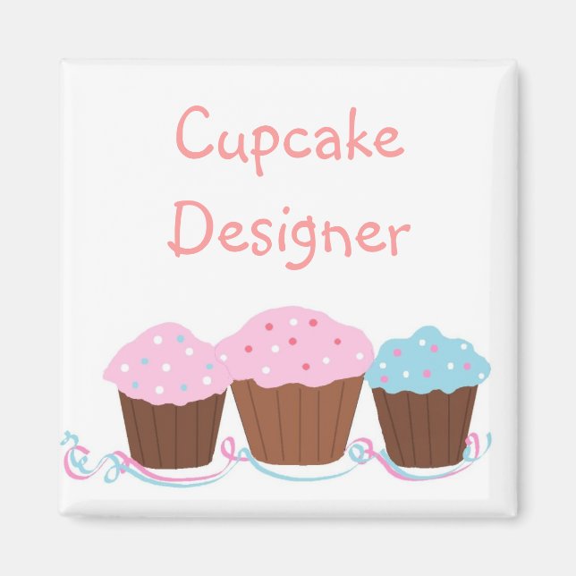 Íman Designer de Cupcake (Frente)