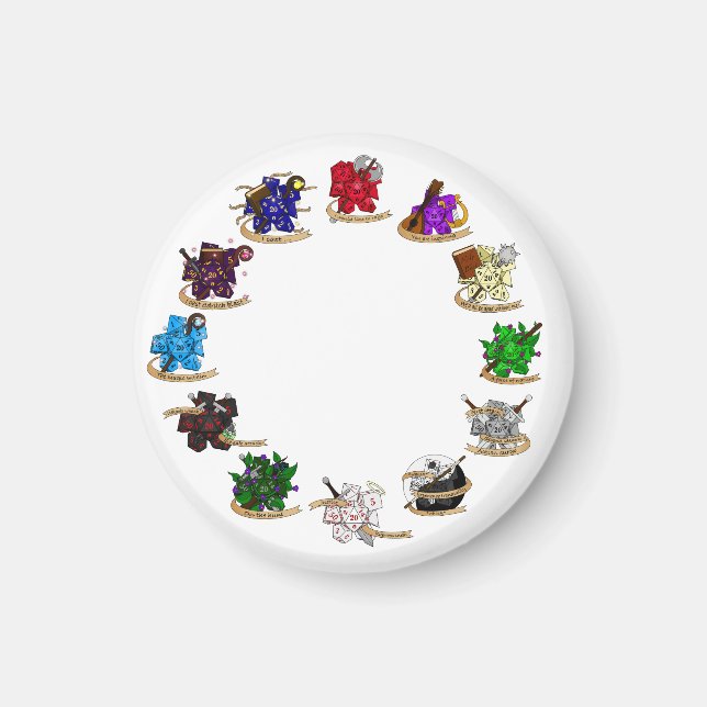 Íman Designs de gelo da classe Dungeons e Dragon (Frente)