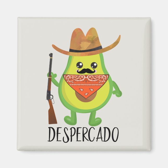 Íman Desperado Despercado Abacate Cowboy Bandido Engraç (Frente)