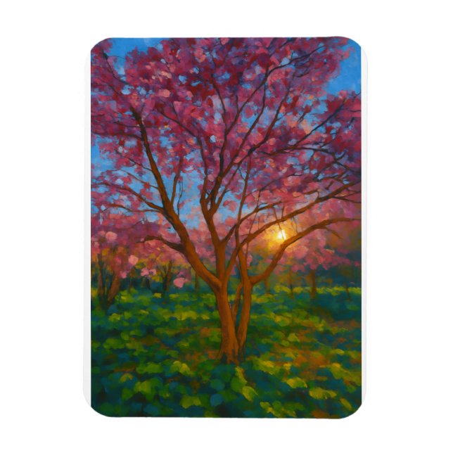 Íman Despertar primavera - Paisagem de Árvore em Sangue (Vertical)