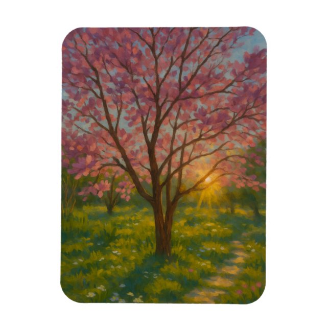Íman Despertar primavera - Paisagem de Árvore em Sangue (Vertical)