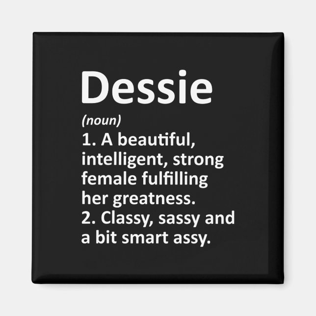 Íman Dessie Definition Personalised Name Funny Christma (Frente)