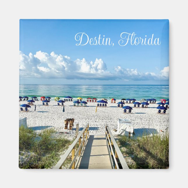 Íman Destin Florida Bonito Beach Fotografia Souvenir (Frente)