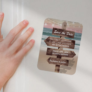 Íman Destino de Casamento Tropical Salve a Data