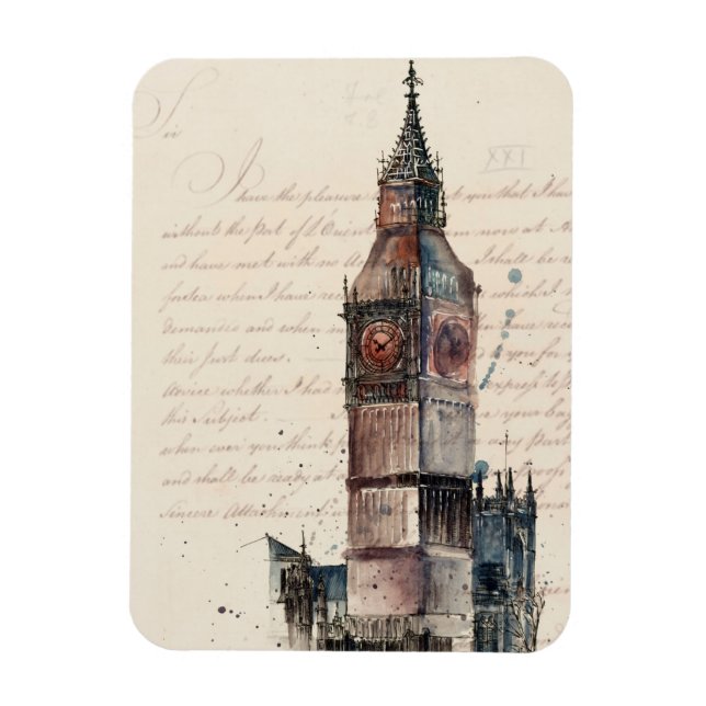 Íman Destinos | Letras Vintage Do Big Ben (Vertical)