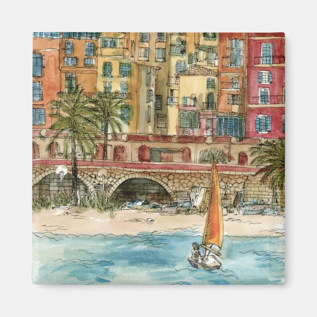 Íman Destinos | Praia e Edifícios Aquarela (Frente)