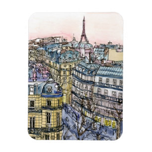 Íman Destinos Torre Eiffel Watercolor e Paris