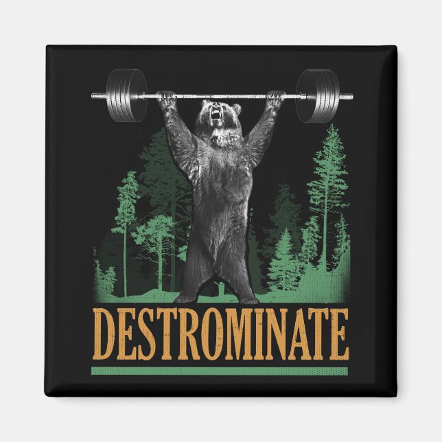 Íman Destrominar - Urso - Engraçado Workout Inspiracion (Frente)