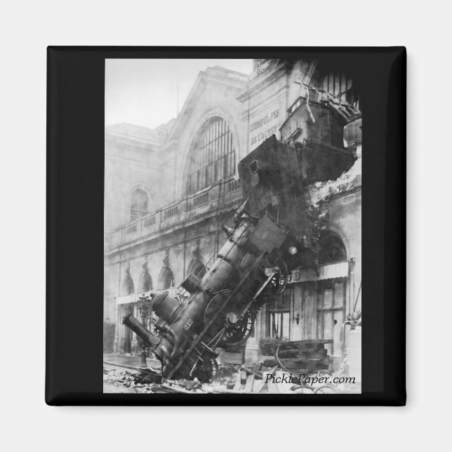 Íman Destruição de comboios em Montparnasse 1895 Magnet (Frente)