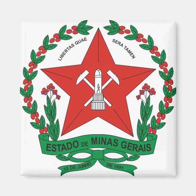 Íman Detalhe da Casaco de Armas de Minas Gerais (Frente)