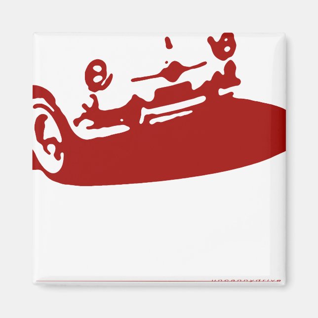 Íman Detalhe da Fiat 600 - Vermelho escuro sobre a luz (Frente)