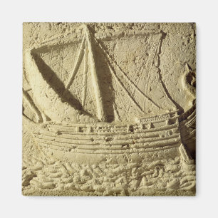 Íman Detalhe de um alivio de um barco, de um sarcófago