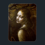 Íman Detalhe do Anjo<br><div class="desc">Número da Coleção de Imagens: XCF259748 Detalhe do Anjo,  da Virgem das Rochas (A Virgem com a Rua. John adorando a Cristo da Criança acompanhada por um Anjo),  c.1508 (óleo no painel). Óleo Vinci,  Leonardo da Vinci (1452-1519) sobre o painel. National Gallery,  Londres,  Reino Unido . 16º</div>