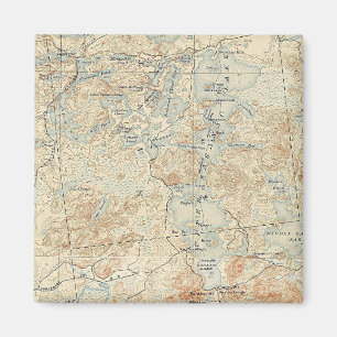 Íman Detalhe do Lago Saranac Superior do Mapa Topográfi