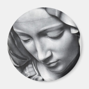 Íman Detalhe do Pieta de Michelangelo da cara da Virgem
