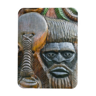 Íman Detalhe do poste totêmico Kanak, Noumea, Nova