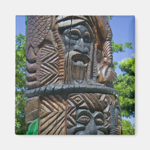 Íman Detalhe do poste totêmico Kanak, Noumea, Nova 2