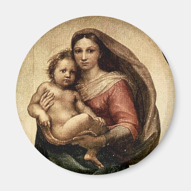 Íman Detalhe "Sistine Madonna" de Rafael (cerca de 1513 (Frente)