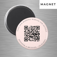 Detalhes do código QR do site de casamento em rosa
