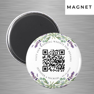 Íman detalhes do código QR do site de casamento lavanda