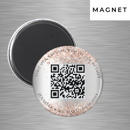 Íman Detalhes do código QR do site de casamento rosa pr