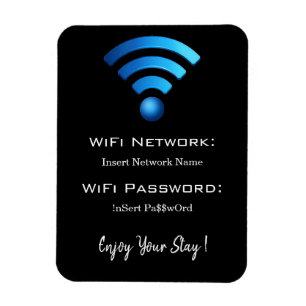Íman detalhes do wifi de senha em preto